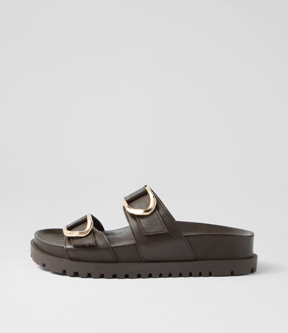 Ully Choc Leather Slides