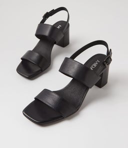JENNAL MI BLACK BLACK HEEL LEATHER