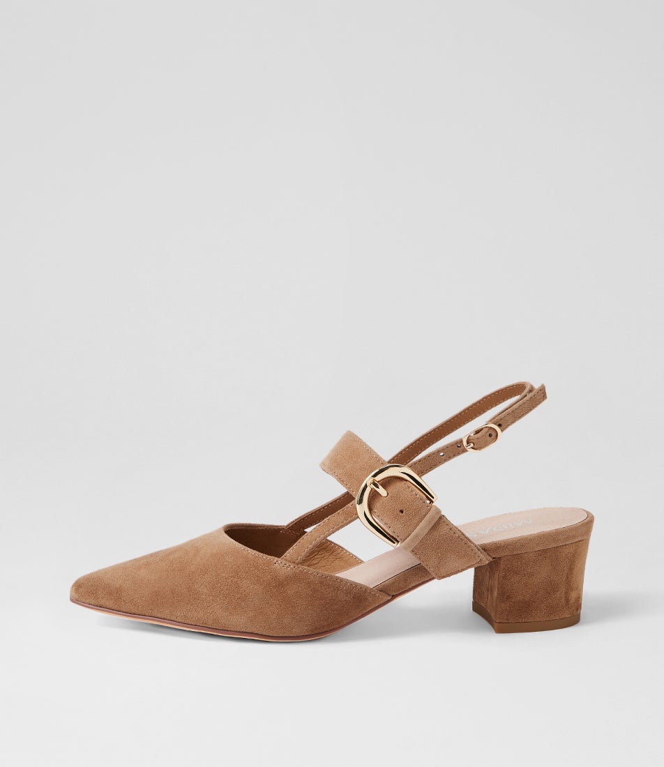 Atten Light Choc Suede Heels Atten Light Choc Suede Heels