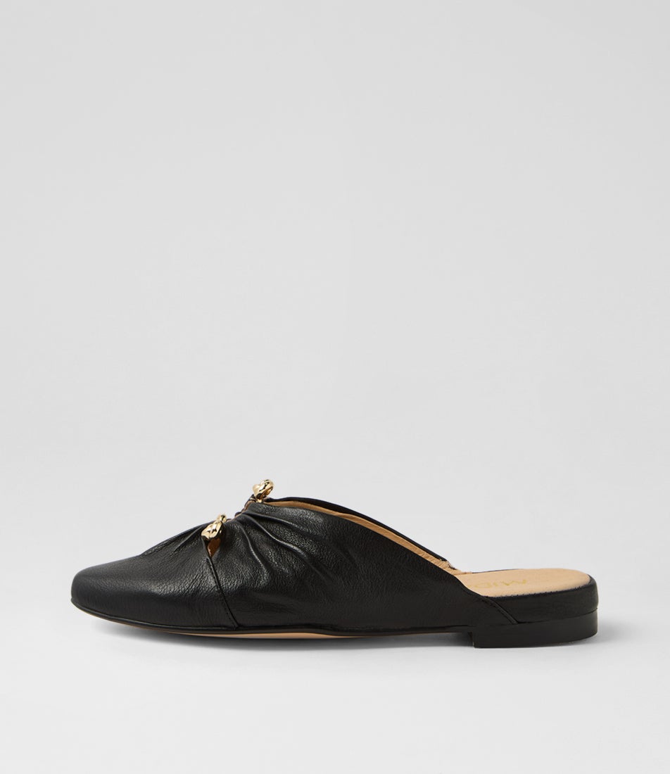 Fabell Black Leather Mules Fabell Black Leather Mules