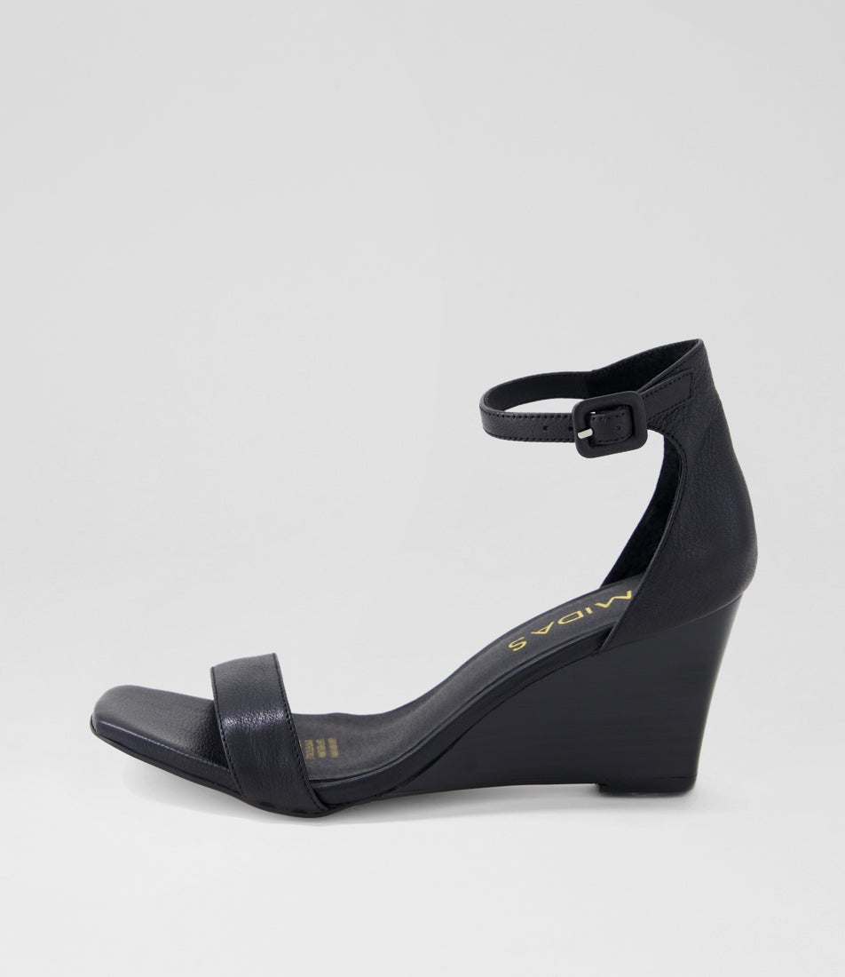 Hallay Black Leather Sandals Hallay Black Leather Sandals