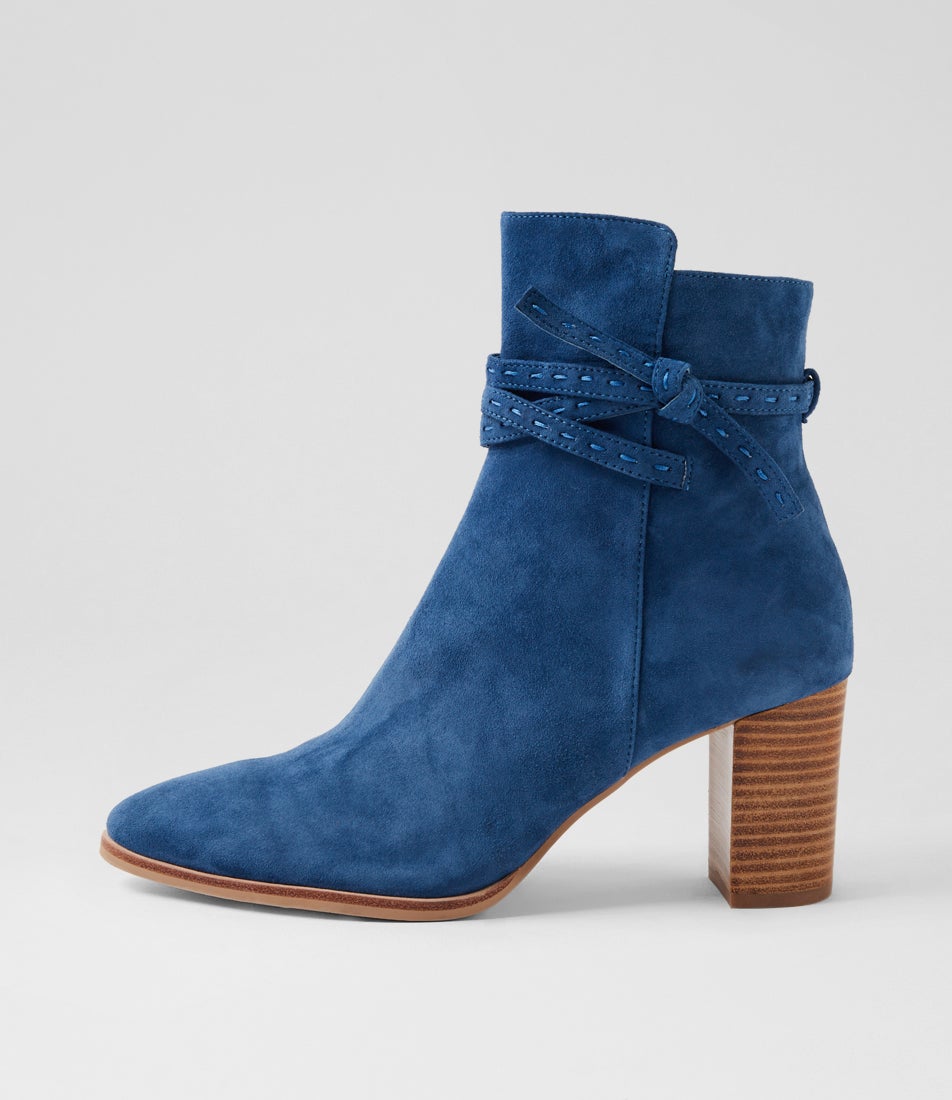 Adaru Light Navy Suede Ankle Boots Adaru Light Navy Suede Ankle Boots