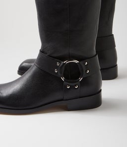 NISKIT MI BLACK BLACK HEEL LEATHER