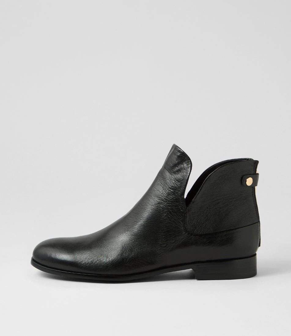 Queenof Black Leather Ankle Boots