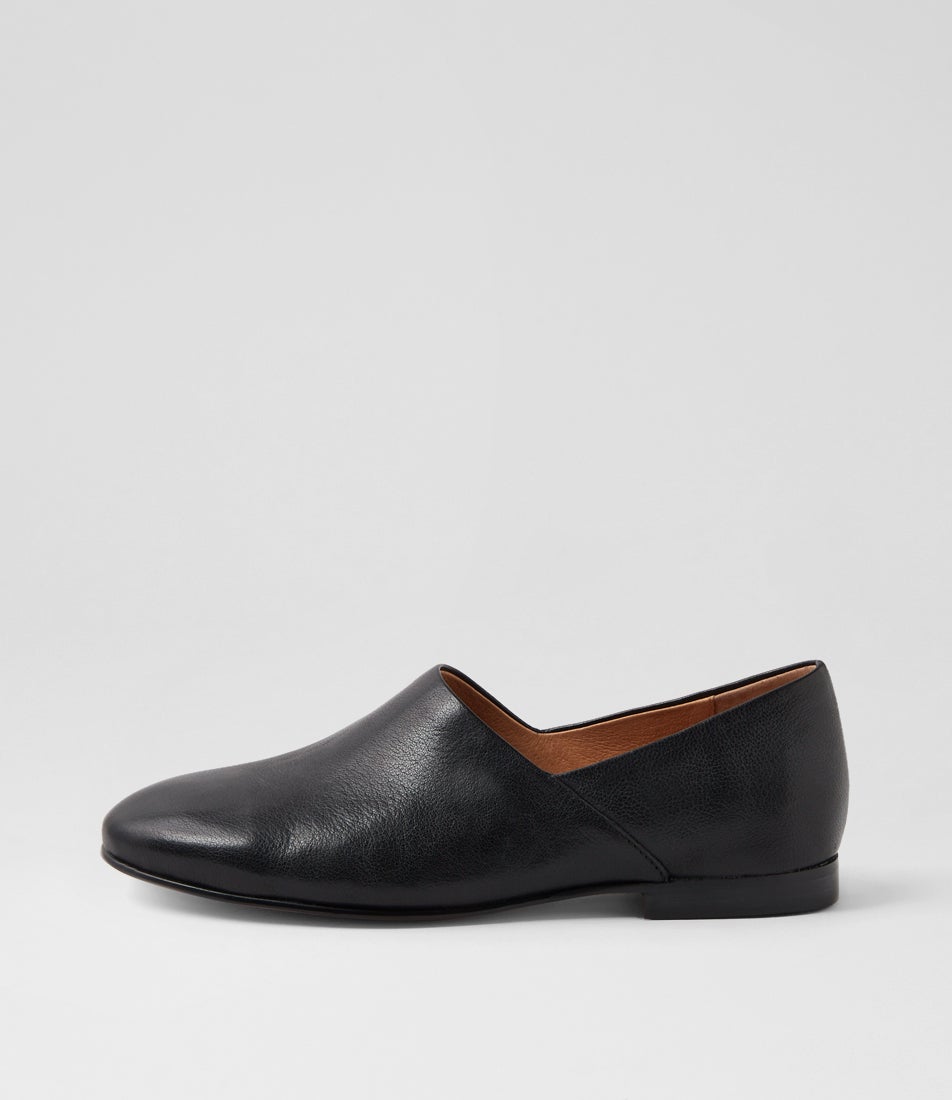 Umacka Black Leather Flat Shoes Umacka Black Leather Flat Shoes