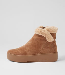 WARMUP MI LT CHOC BEIGE SUEDE FUR