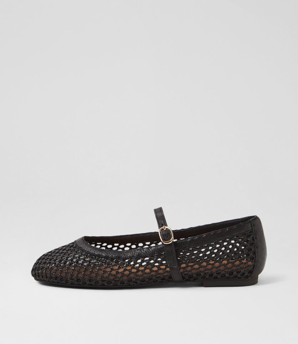 Murph Black Fabric Ballet Flats Murph Black Fabric Ballet Flats