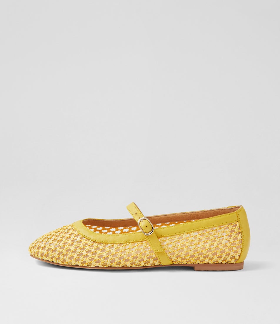 Murph Yellow Fabric Ballet Flats Murph Yellow Fabric Ballet Flats