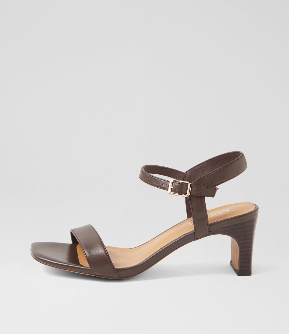 Haspel Deep Brown Dark Brown Leather Sandals