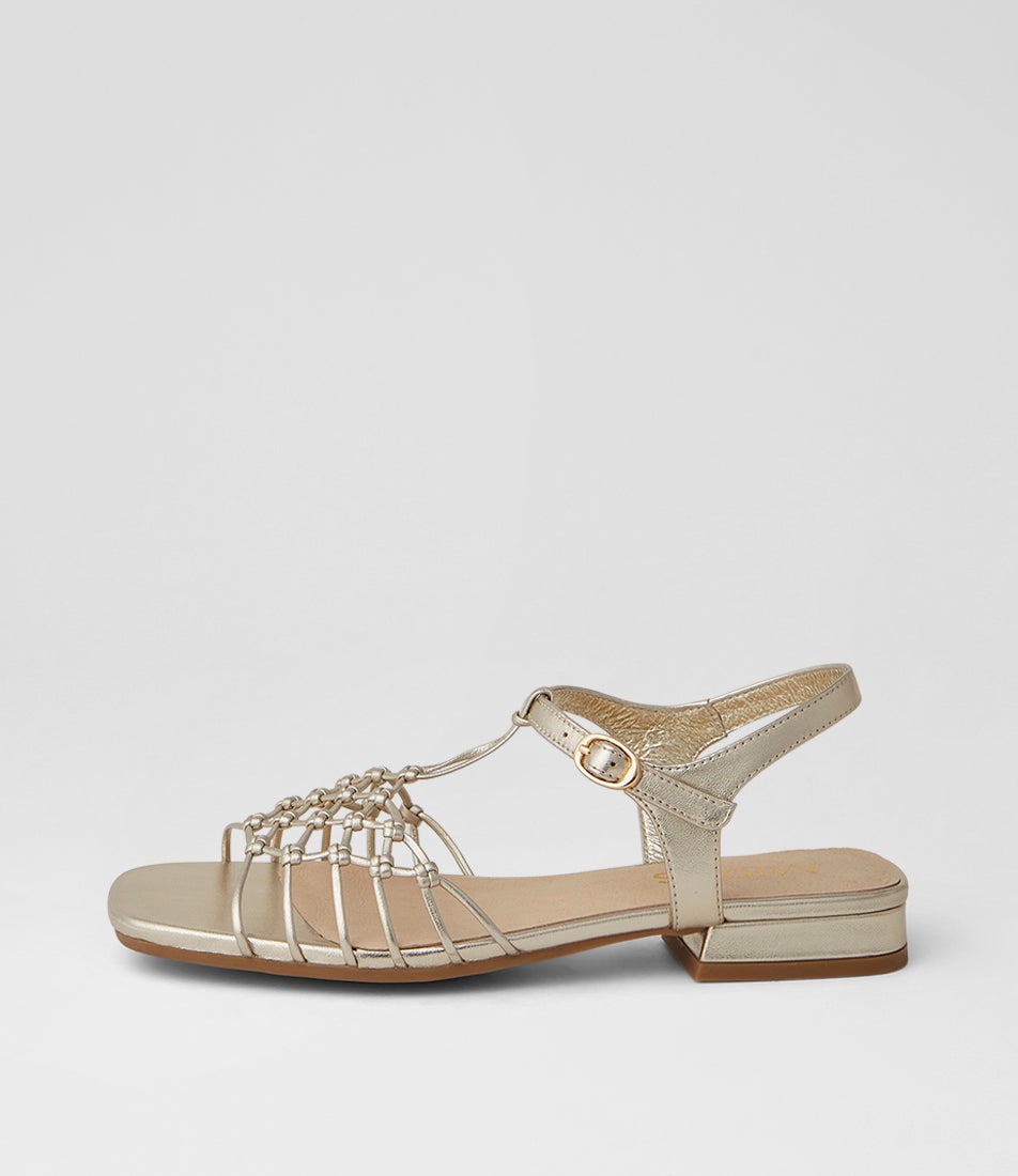 Niala Pale Gold Leather Sandals Niala Pale Gold Leather Sandals