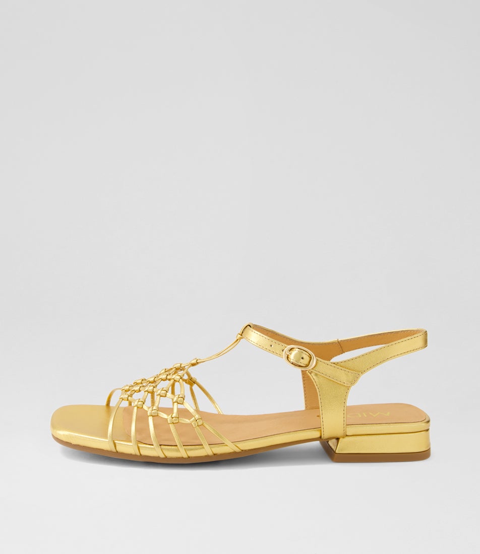 Niala Gold Leather Sandals Niala Gold Leather Sandals