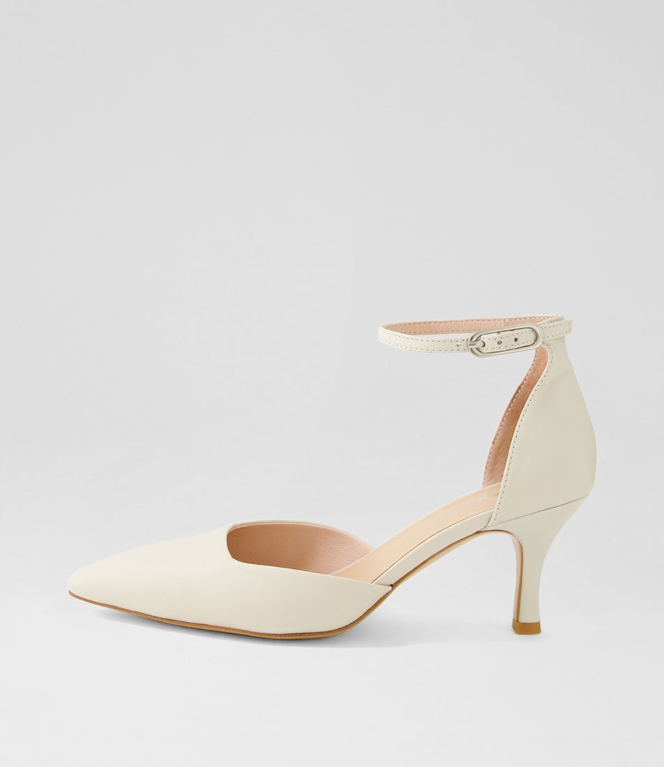 Tatu Cream Leather Heels