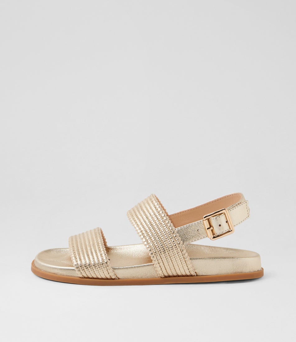 Valorian Gold Metallic Fabric Leather Sandals