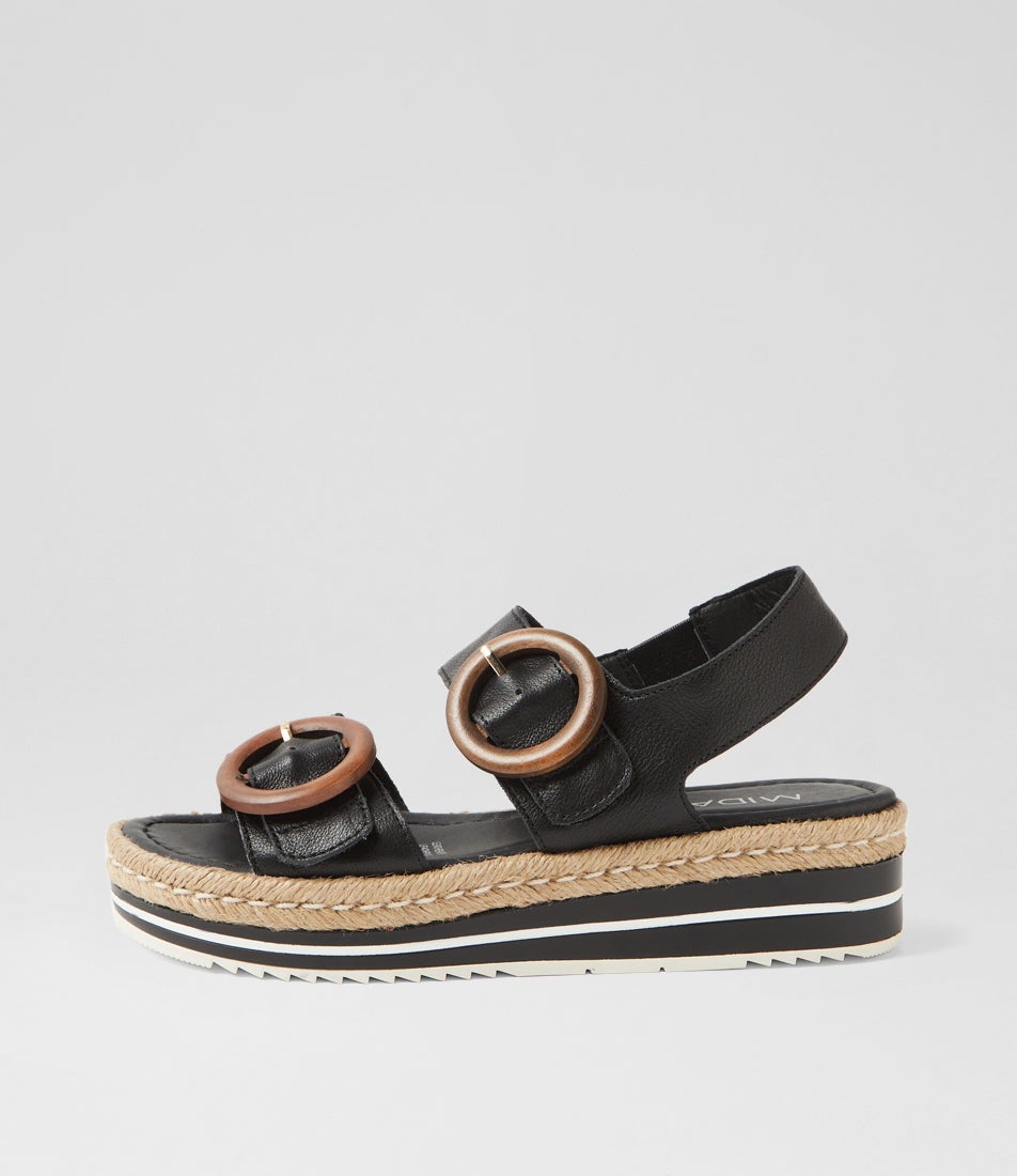 Ambian Black Leather Sandals Ambian Black Leather Sandals