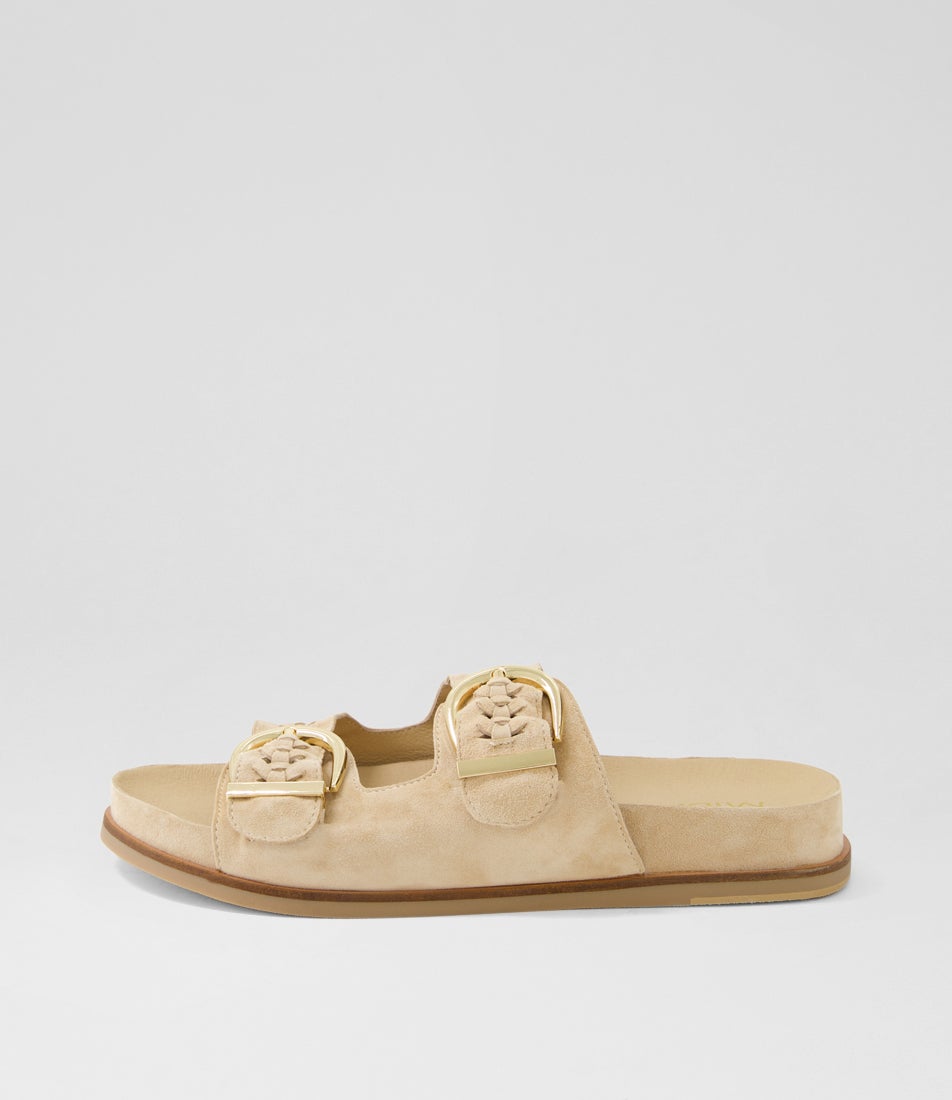 Qalil Latte Suede Slides Qalil Latte Suede Slides