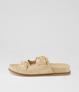 Qalil Latte Suede Slides Qalil Latte Suede Slides