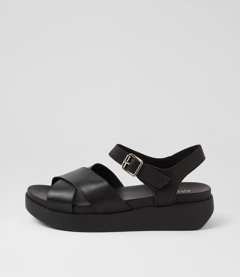 Sigma Black Leather Sandals Sigma Black Leather Sandals