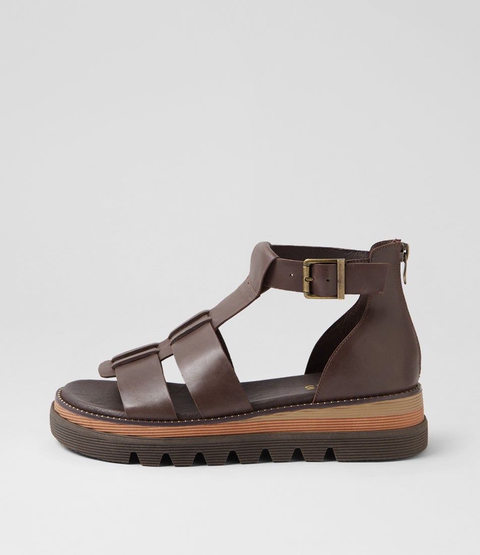 Sarama Choc Leather Sandals
