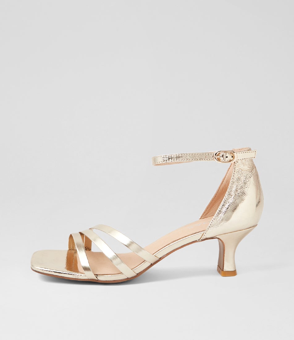 Udaya Gold Foil Leather Sandals Udaya Gold Foil Leather Sandals
