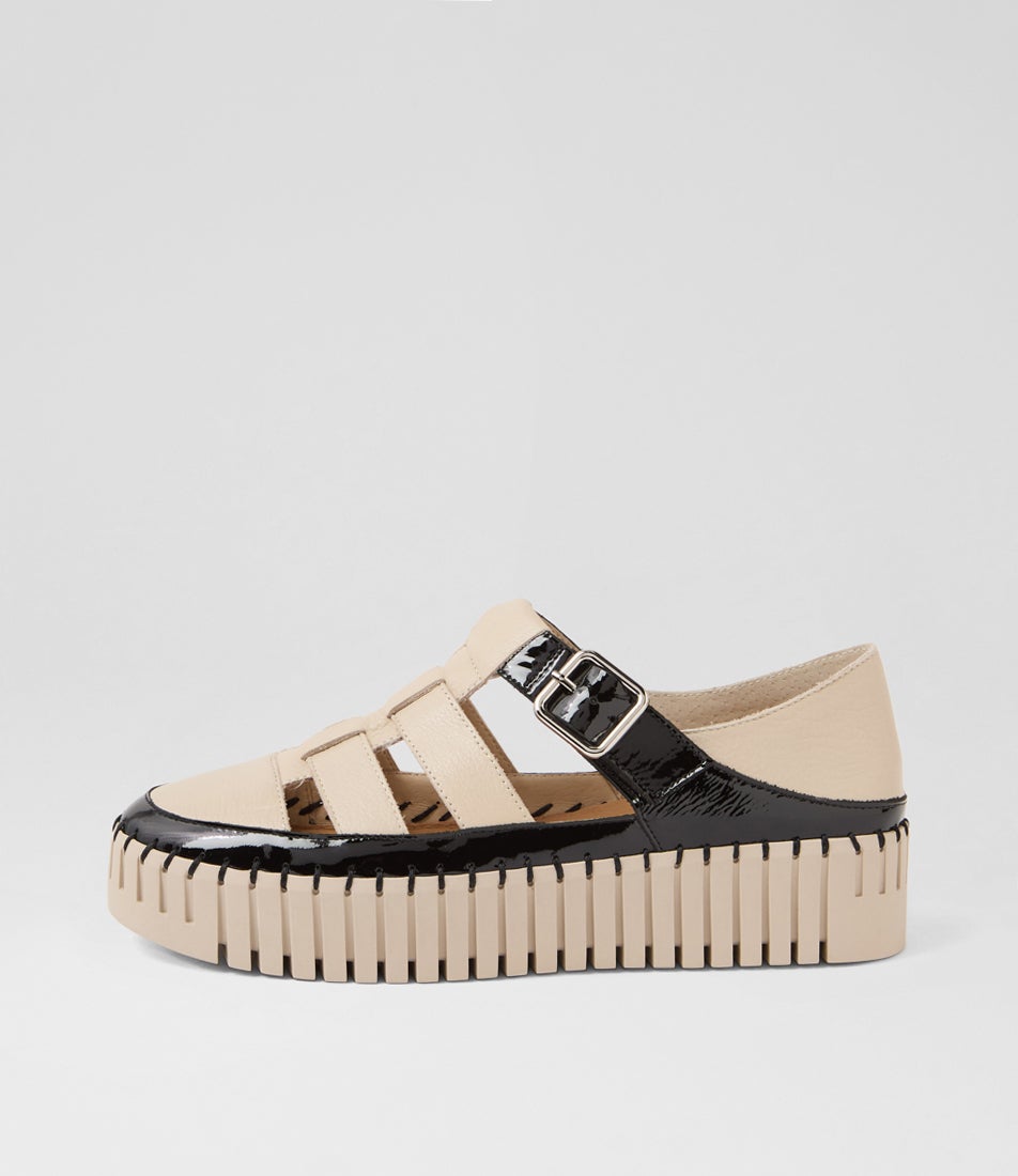 Bentaya Black Almond Patent Leather Sneakers Bentaya Black Almond Patent Leather Sneakers