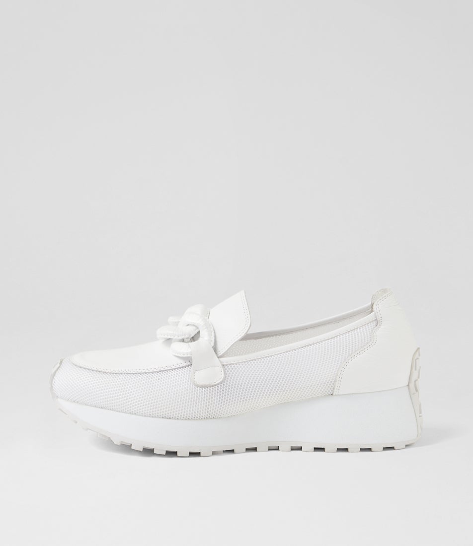Sloanie White Mesh Leather Sneakers