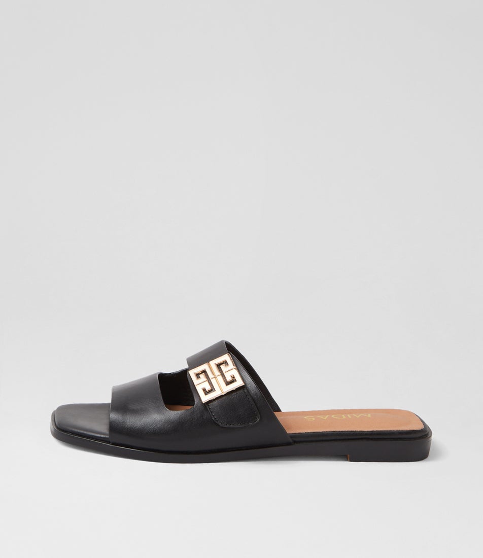 Lassal Black Leather Slides Lassal Black Leather Slides