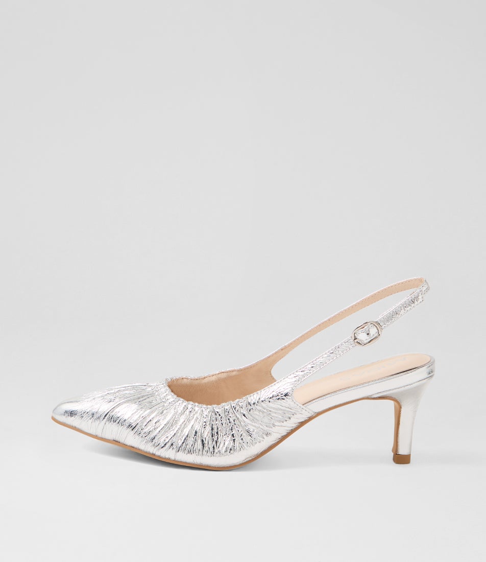 Cossette Silver Leather Heels Cossette Silver Leather Heels