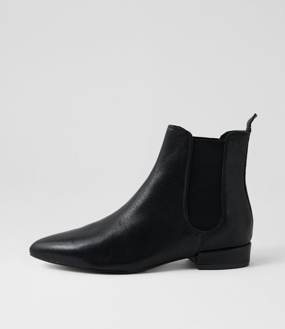 Elpasso Black Leather Chelsea Boots
