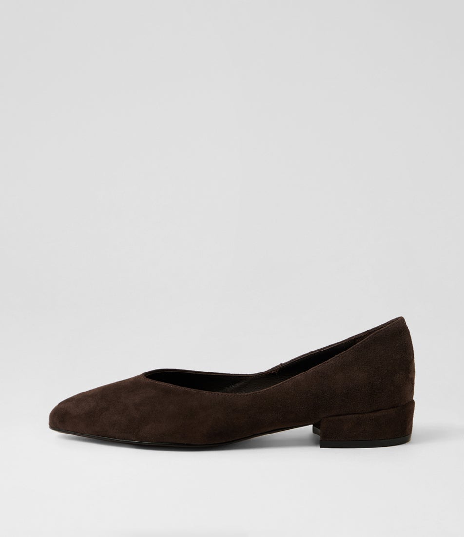 Eneska Choc Suede Flat Shoes