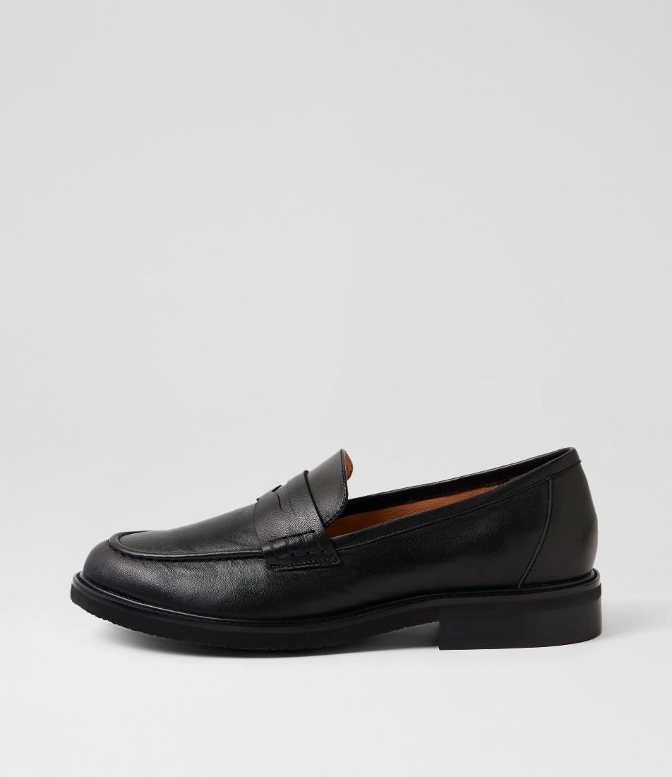 Blonda Black Leather Loafers