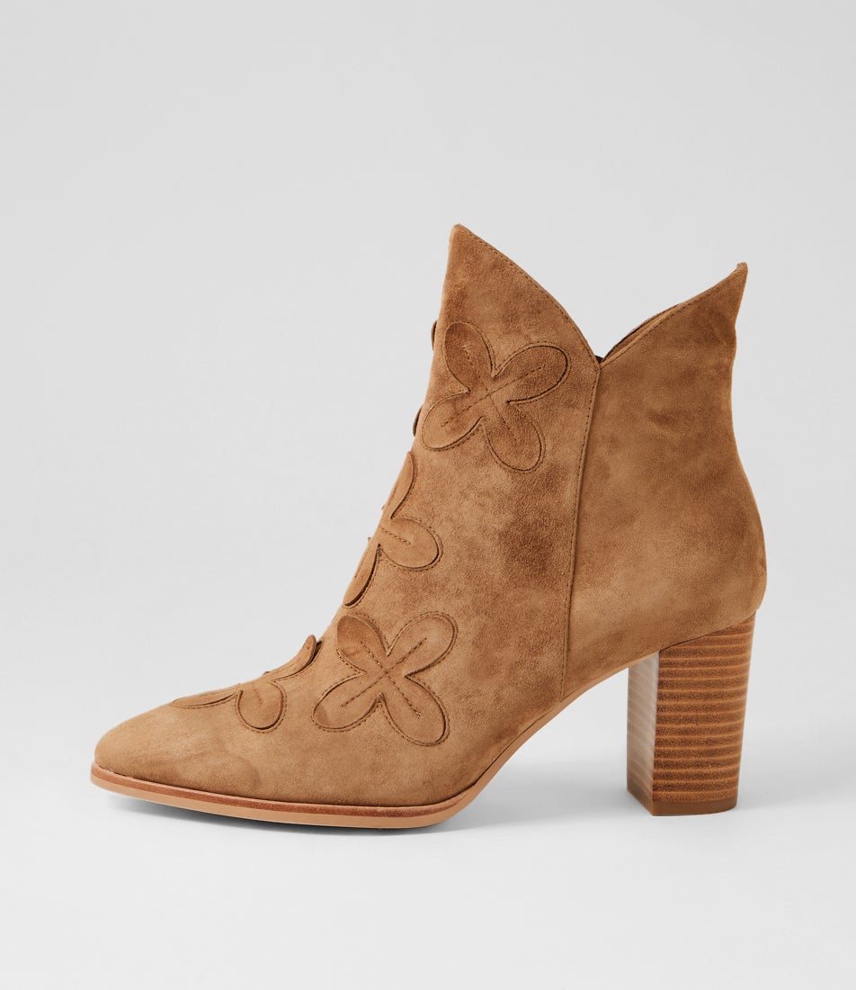 Absinthe Light Choc Natural Heel Suede Ankle Boots Absinthe Light Choc Natural Heel Suede Ankle Boots