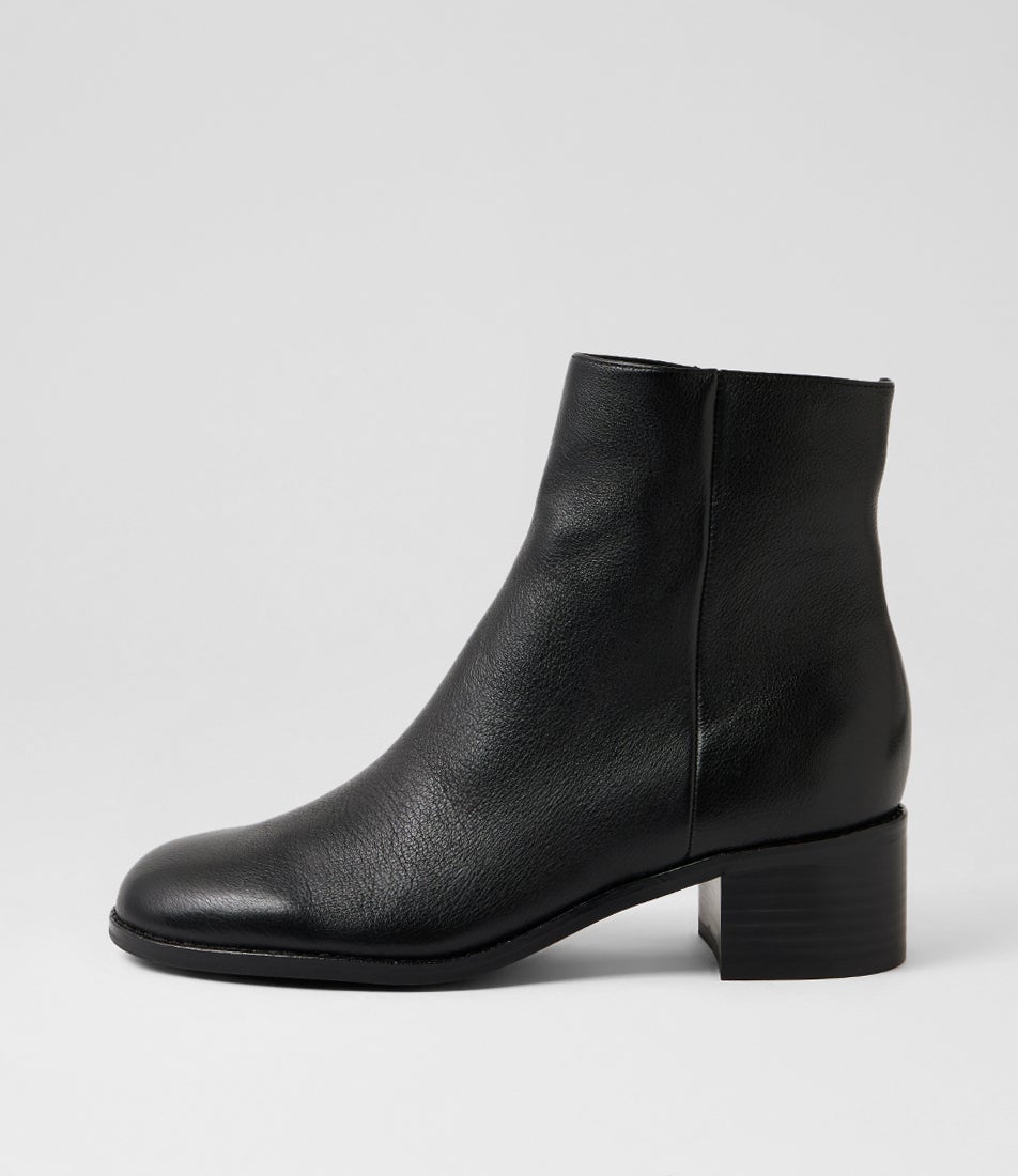 Ruckus Black Leather Ankle Boots