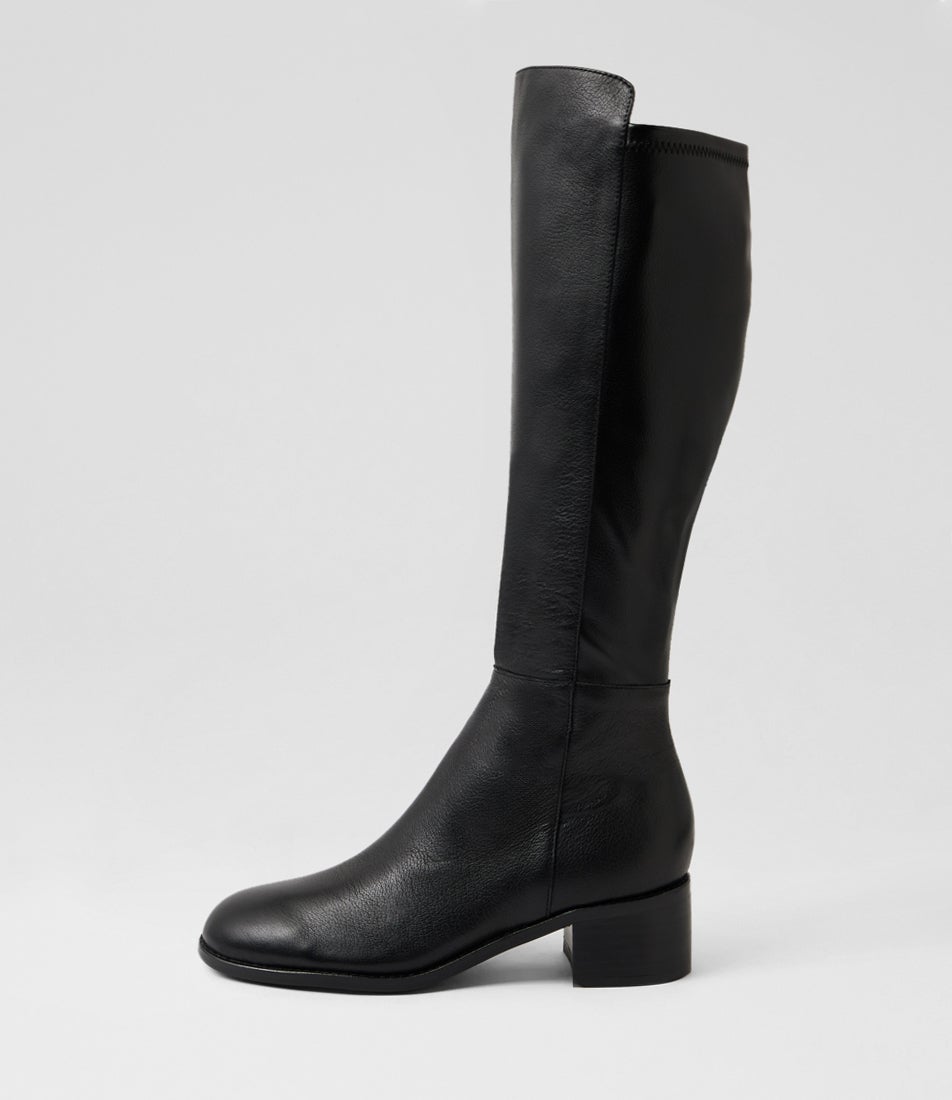 Rush Black Leather Knee High Boots Rush Black Leather Knee High Boots