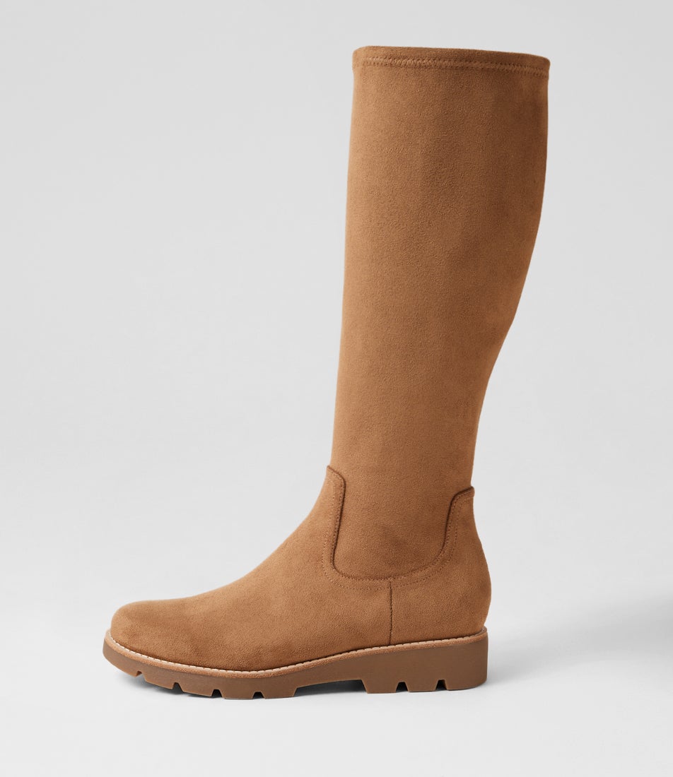 Disk Light Choc Stretch Microsuede Knee High Boots Disk Light Choc Stretch Microsuede Knee High Boots