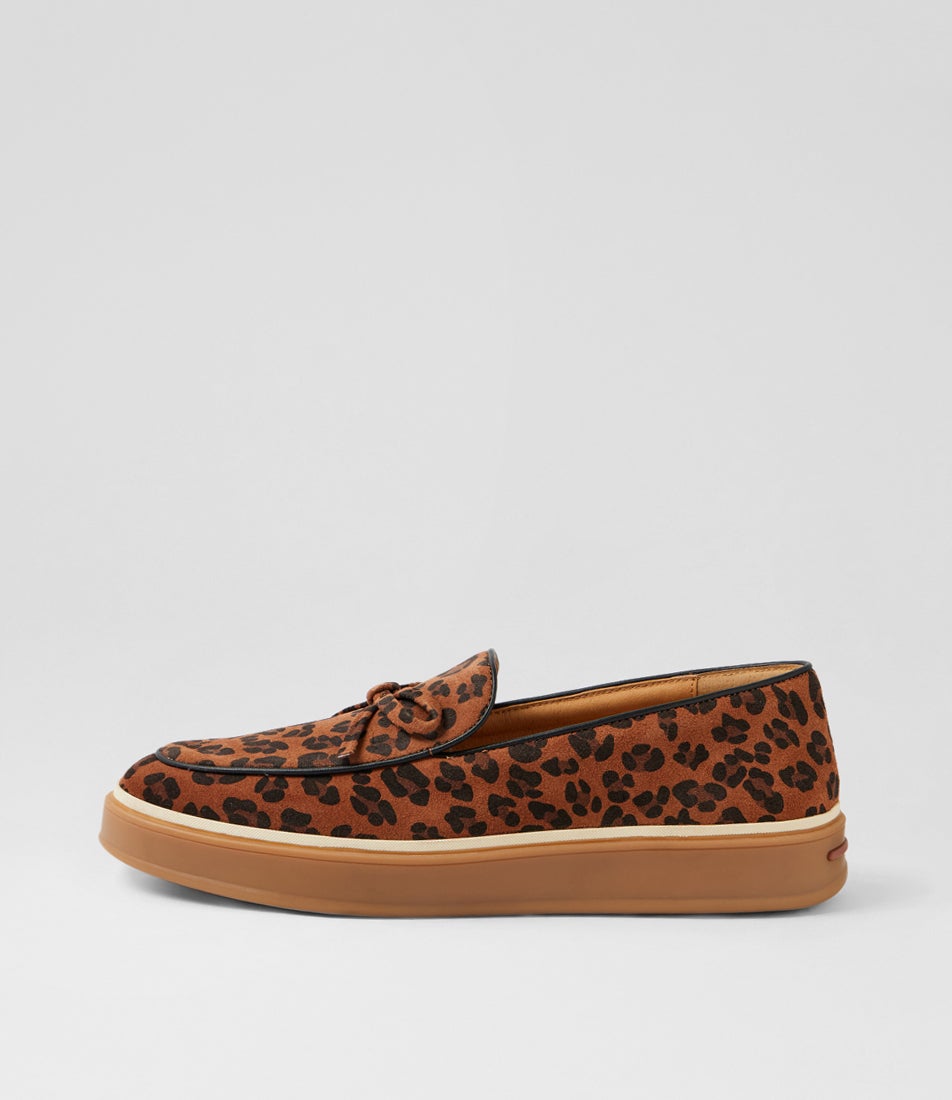 Parsino Leopard Suede Loafers