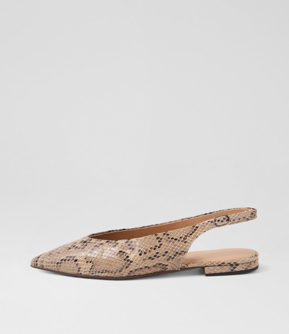 Adjoss Stone Snake Leather Flat Shoes Adjoss Stone Snake Leather Flat Shoes