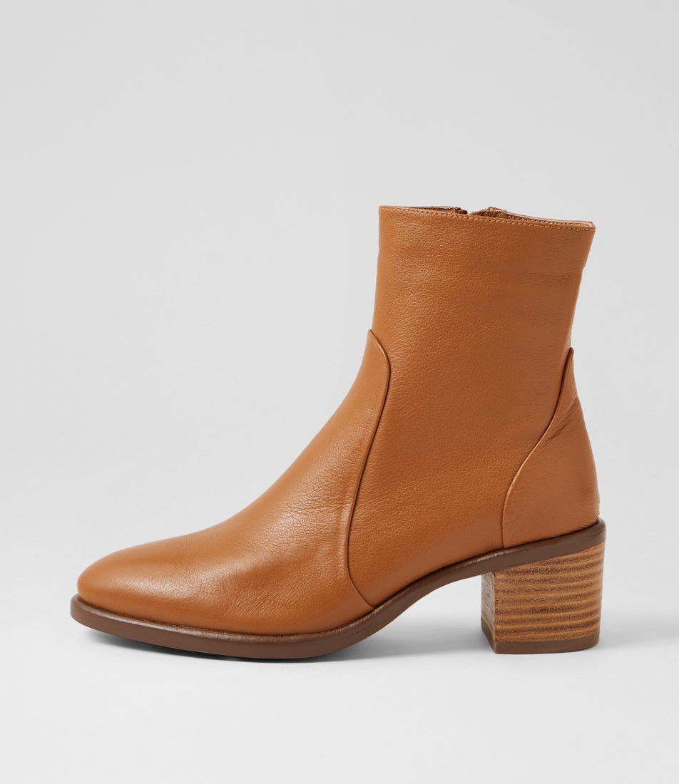 Elate Deep Tan Leather Ankle Boots Elate Deep Tan Leather Ankle Boots