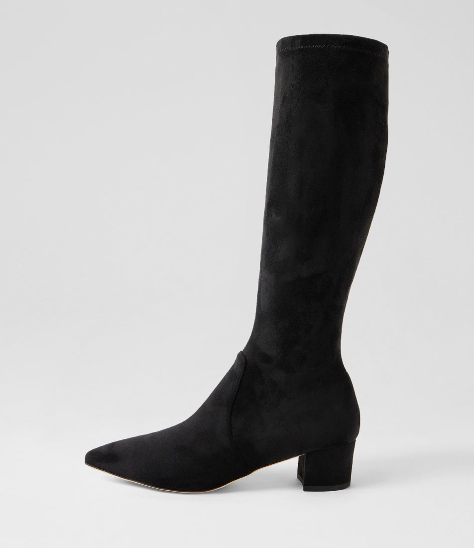 Aiden Black Microsuede Knee High Boots Aiden Black Microsuede Knee High Boots