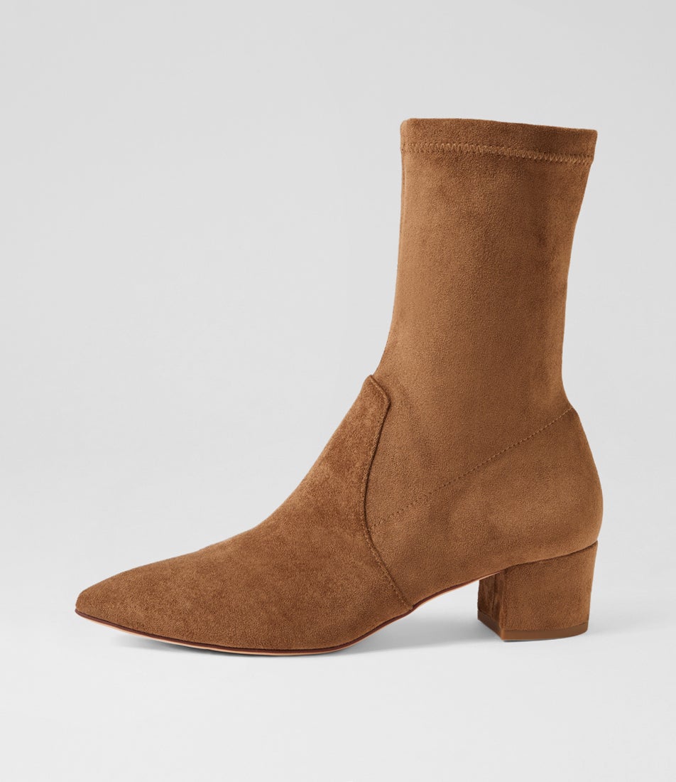Atlanta Light Choc Stretch Microsuede Ankle Boots
