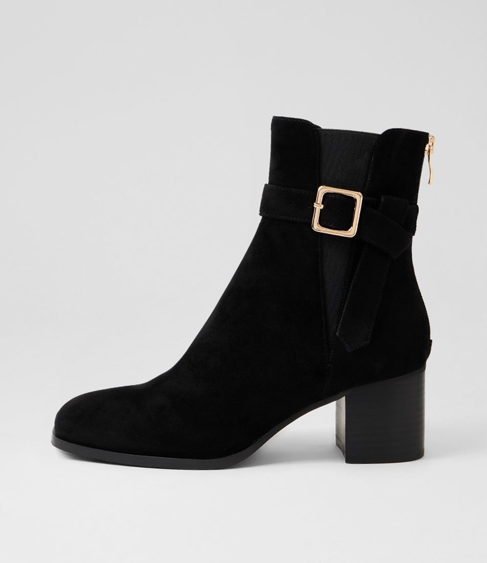 Ziffer Black Suede Ankle Boots