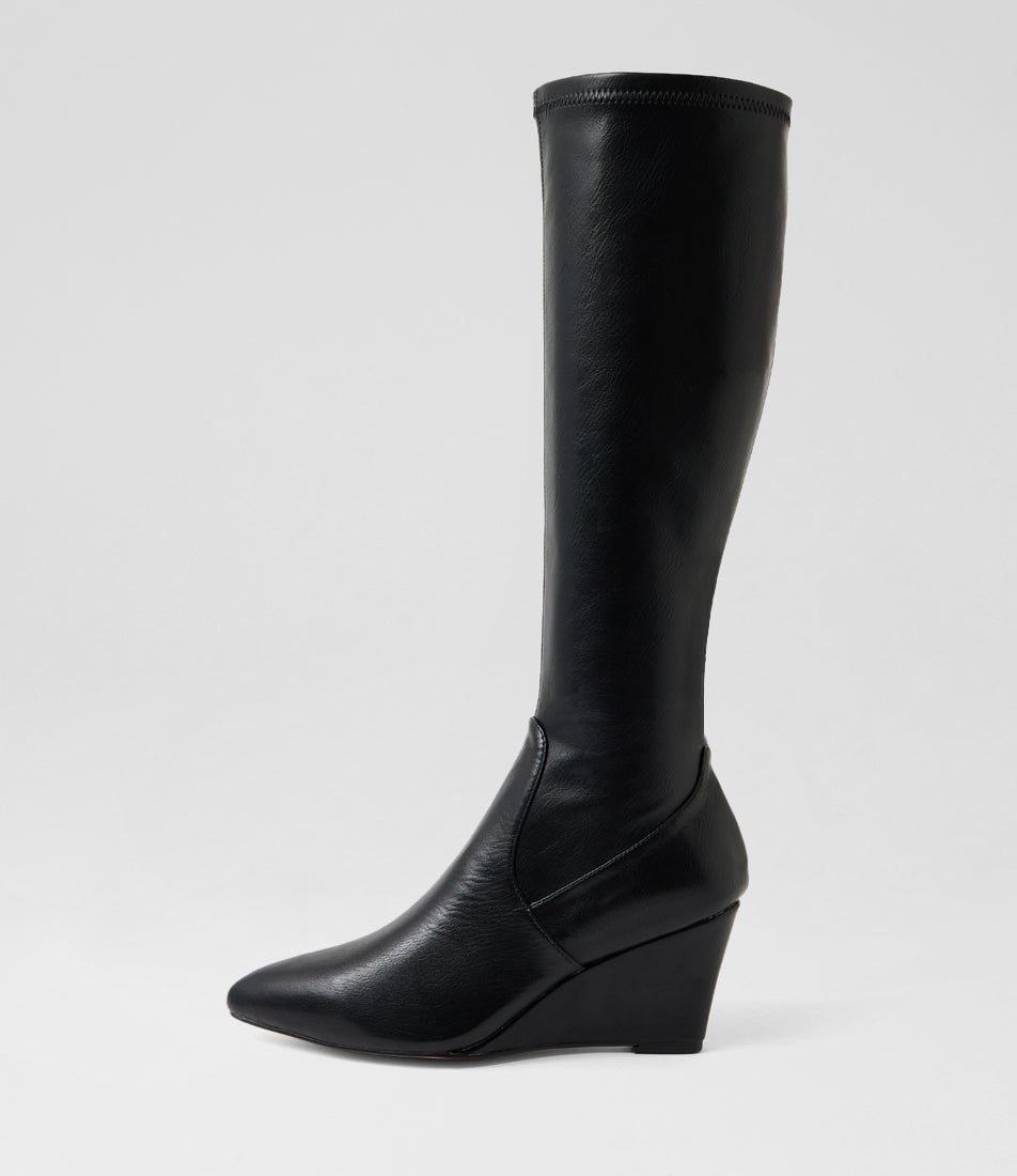 Calay Black Smooth Knee High Boots Calay Black Smooth Knee High Boots