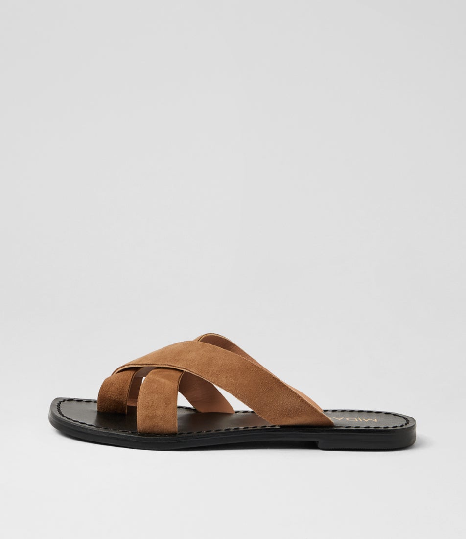 Kazia Taupe Black Suede Thongs Kazia Taupe Black Suede Thongs