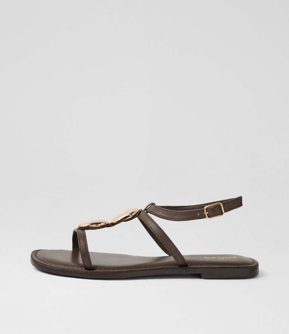 Frankis Dark Brown Leather Sandals