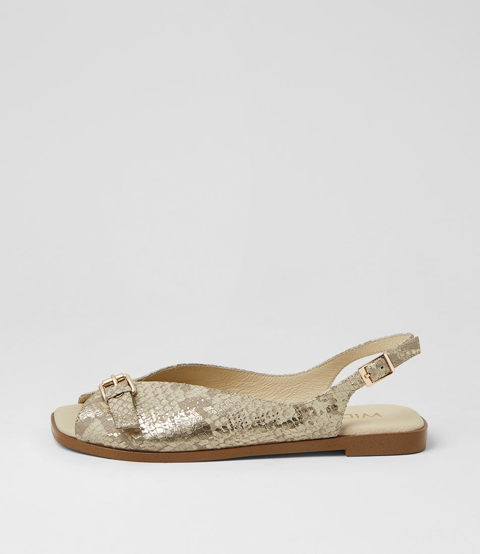 Pepe Ivory Gold Snake Leather Sandals Pepe Ivory Gold Snake Leather Sandals