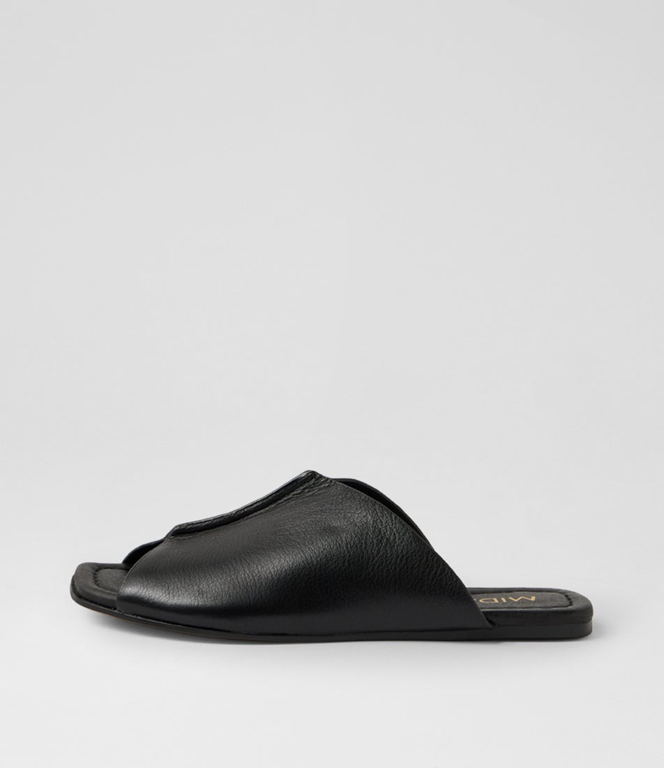 Pharel Black Leather Slides Pharel Black Leather Slides