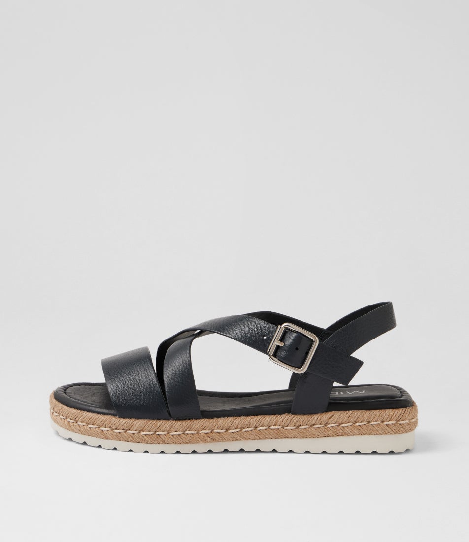 Simmo Navy Leather Strappy Sandals Simmo Navy Leather Strappy Sandals