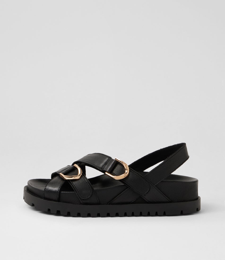 Urban Black Leather Sandals