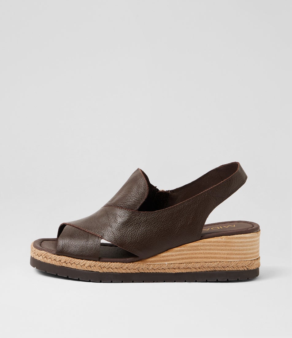 Ilta Choc Leather Wedges