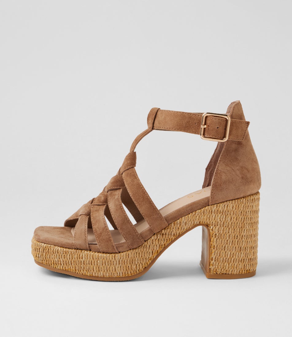 Kipling Light Choc Natural Suede Platform Sandals Kipling Light Choc Natural Suede Platform Sandals