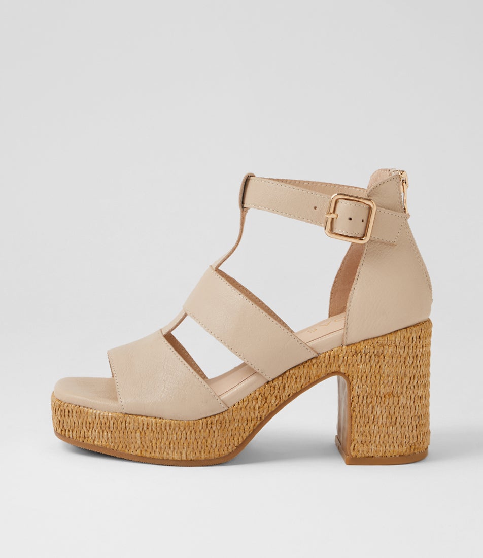 Kimchee Vanilla Natural Leather Platform Sandals Kimchee Vanilla Natural Leather Platform Sandals